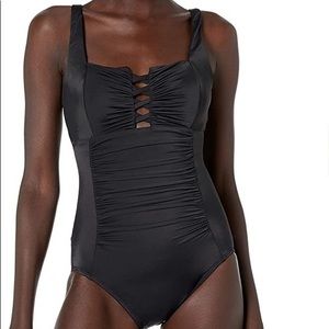 Coastal Blue Women's Control One Piece Swimsuit black 8-10